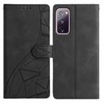 For Samsung Galaxy S20 FE Triangles Embossed Leather Phone Case(Black)