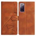 For Samsung Galaxy S20 FE Triangles Embossed Leather Phone Case(Brown)