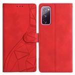 For Samsung Galaxy S20 FE Triangles Embossed Leather Phone Case(Red)