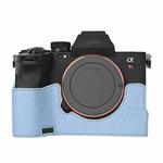 For Sony ILCE7RM5 / A7R5 Litchi Texture PU Leather Camera Half Case Base(Blue)