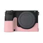For Sony ILCE-6400 / A6300 / A6200 Litchi Texture PU Leather Camera Half Case Base(Pink)