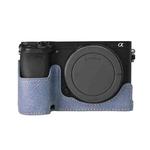 For Sony ILCE-6400 / A6300 / A6200 Litchi Texture PU Leather Camera Half Case Base(Blue)