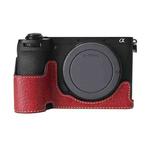 For Sony ILCE-6700 / A6700 Litchi Texture PU Leather Camera Half Case Base(Wine Red)