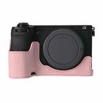 For Sony ILCE-6700 / A6700 Litchi Texture PU Leather Camera Half Case Base(Pink)