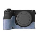 For Sony ILCE-6700 / A6700 Litchi Texture PU Leather Camera Half Case Base(Blue)