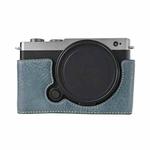 For Panasonic LUMIX S9 Litchi Texture PU Leather Camera Half Case Base(Blue)