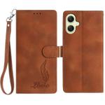 For Samsung Galaxy A06 4G Skin Feel Embossed Feather Leather Phone Case(Brown)