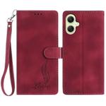 For Samsung Galaxy A06 4G Skin Feel Embossed Feather Leather Phone Case(Red)