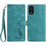 For Samsung Galaxy A03 Core Skin Feel Embossed Feather Leather Phone Case(Green)