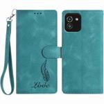 For Samsung Galaxy A03 Skin Feel Embossed Feather Leather Phone Case(Green)