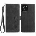 For Samsung Galaxy A03 Skin Feel Embossed Feather Leather Phone Case(Black)