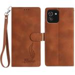 For Samsung Galaxy A03 Skin Feel Embossed Feather Leather Phone Case(Brown)