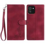 For Samsung Galaxy A03 Skin Feel Embossed Feather Leather Phone Case(Red)