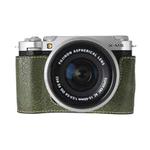 For FUJIFILM X-M5 Litchi Texture PU Leather Camera Half Case Base(Green)