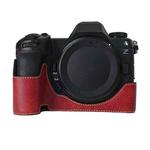 For Nikon Z6III Litchi Texture PU Leather Camera Half Case Base(Wine Red)