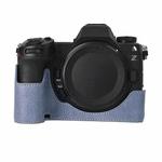 For Nikon Z6III Litchi Texture PU Leather Camera Half Case Base(Blue)