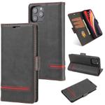 For iPhone 12 mini Business Style Line Splicing Horizontal Flip TPU + PU Leather Case with Card Slots & Holder & Wallet(Black)