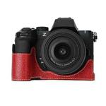 For Nikon Z50II Litchi Texture PU Leather Camera Half Case Base(Wine Red)