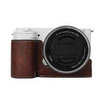 For Sony ZV-E10 Litchi Texture PU Leather Camera Half Case Base(Coffee)