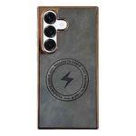 For Samsung Galaxy S25+ 5G Electroplated PC Sheepskin Invisible Magnetic MagSafe Phone Case(Grey)