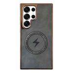 For Samsung Galaxy S25 Ultra 5G Electroplated PC Sheepskin Invisible Magnetic MagSafe Phone Case(Grey)