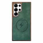 For Samsung Galaxy S25 Ultra 5G Electroplated PC Sheepskin Invisible Magnetic MagSafe Phone Case(Green)