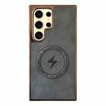 For Samsung Galaxy S24 Ultra 5G Electroplated PC Sheepskin Invisible Magnetic MagSafe Phone Case(Grey)