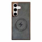 For Samsung Galaxy S24 5G Electroplated PC Sheepskin Invisible Magnetic MagSafe Phone Case(Grey)