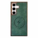 For Samsung Galaxy S24 5G Electroplated PC Sheepskin Invisible Magnetic MagSafe Phone Case(Green)