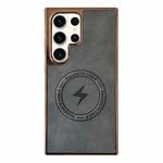 For Samsung Galaxy S23 Ultra 5G Electroplated PC Sheepskin Invisible Magnetic MagSafe Phone Case(Grey)
