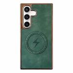 For Samsung Galaxy S23 FE 5G Electroplated PC Sheepskin Invisible Magnetic MagSafe Phone Case(Green)