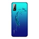 For Huawei P smart 2020 Coloured Drawing Pattern Highly Transparent TPU Protective Case(Feather)