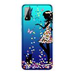 For Huawei P smart 2020 Coloured Drawing Pattern Highly Transparent TPU Protective Case(Girl)