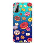 For Huawei P smart 2020 Coloured Drawing Pattern Highly Transparent TPU Protective Case(Donuts)