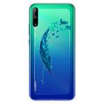 For Huawei P40 Lite E Coloured Drawing Pattern Highly Transparent TPU Protective Case(Feather)