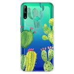 For Huawei P40 Lite E Coloured Drawing Pattern Highly Transparent TPU Protective Case(Icactus)