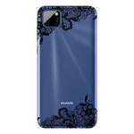 For Huawei Y5p (2020) Coloured Drawing Pattern Highly Transparent TPU Protective Case(Lace Flower)