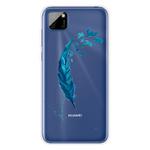 For Huawei Y5p (2020) Coloured Drawing Pattern Highly Transparent TPU Protective Case(Feather)