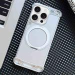For iPhone 13 Pro Frameless Aromatherapy MagSafe Holder Phone Case(Silver)