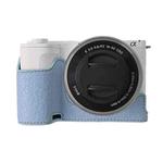 For Sony Alpha ZV-E10 II / ZV-E10M2 Litchi Texture PU Leather Camera Half Case Base(Blue)