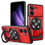 For OPPO Reno13 F 5G Armor Rotating Holder MagSafe Phone Case(Red)