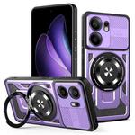 For OPPO Reno13 F 5G Armor Rotating Holder MagSafe Phone Case(Purple)