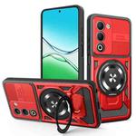 For OPPO A5 5G Global Armor Rotating Holder MagSafe Phone Case(Red)