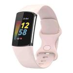 For Fitbit Charge 6 / 5 xDfind Silicone Watch Band, Size:S(Sand Pink)