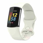 For Fitbit Charge 6 / 5 xDfind Silicone Watch Band, Size:S(Apricot)