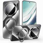 For Huawei Mate 60 SULADA Electroplated Transparent MagSafe Holder Phone Case(Black)