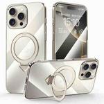 For iPhone 16 Pro Max SULADA Electroplated Transparent MagSafe Holder Phone Case(Grey)