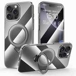 For iPhone 16 Pro Max SULADA Electroplated Transparent MagSafe Holder Phone Case(Black)
