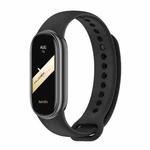 For Xiaomi Smart Band 9 / 9 NFC / 8 / 8 NFC xDfind Metal Buckle Solid Color Silicone Watch Band(Black)