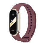 For Xiaomi Smart Band 10 / 9 / 8 xDfind Metal Buckle Solid Color Silicone Watch Band(Wine Red)